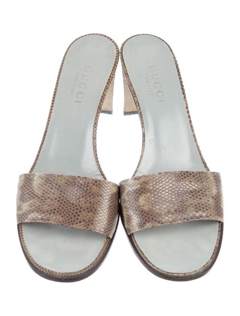 gucci sandals rubber white|Gucci snakeskin sandals.